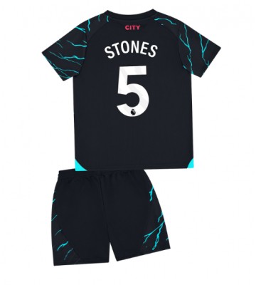 Manchester City John Stones #5 Replika Babytøj Tredje sæt Børn 2023-24 Kortærmet (+ Korte bukser)